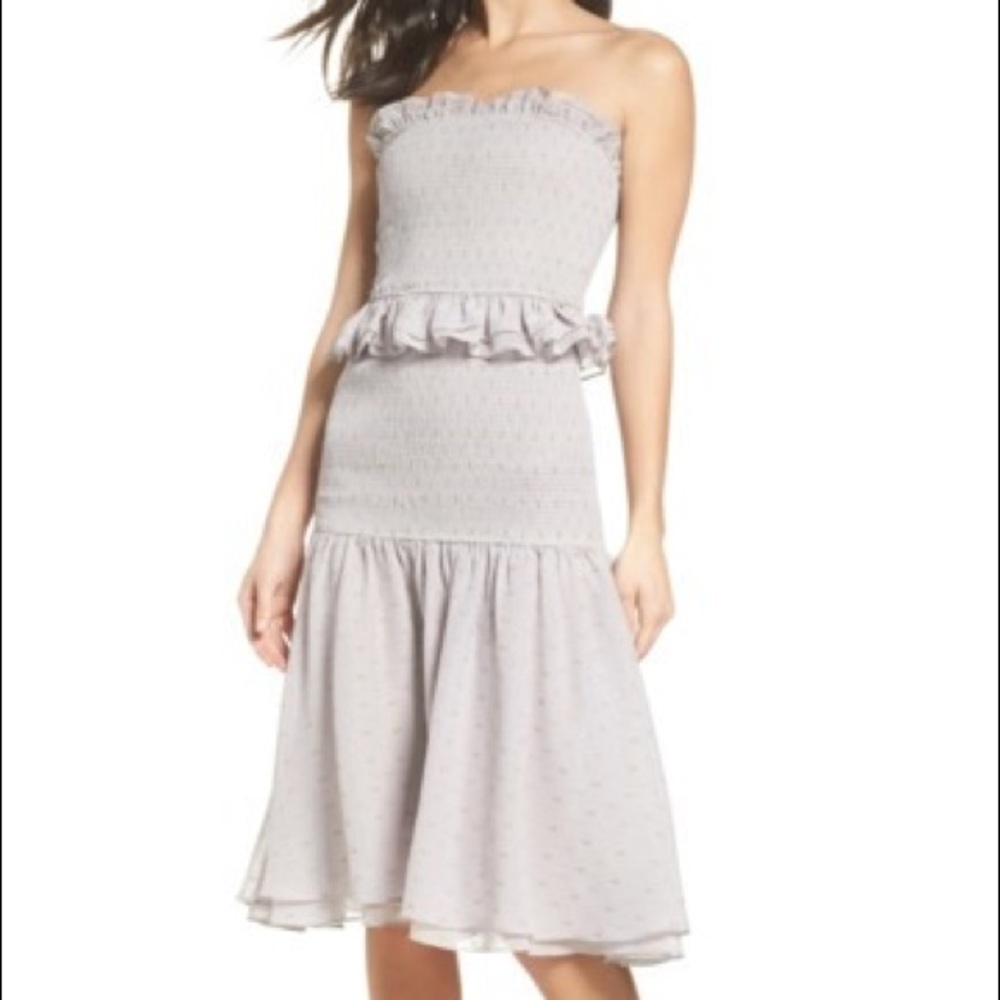 Gray violet smocked dress